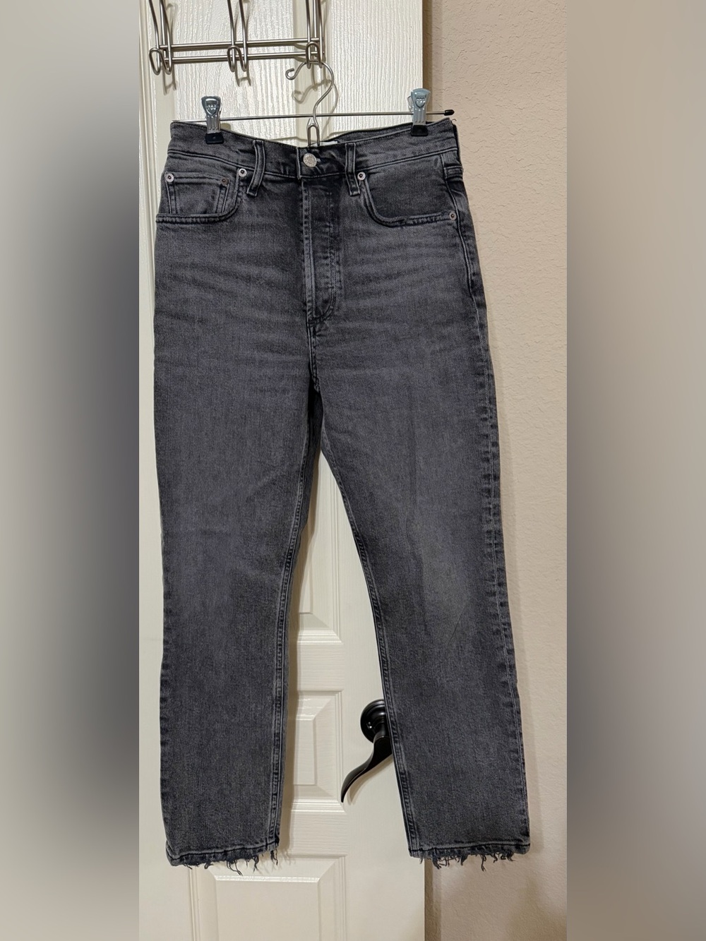 AGOLDE Riley Crop Straight Leg Jeans in Gray Waist 25